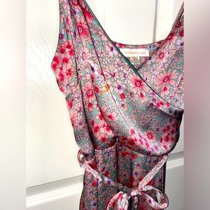 Monteau Floral Maxi Dress in Pink and Green